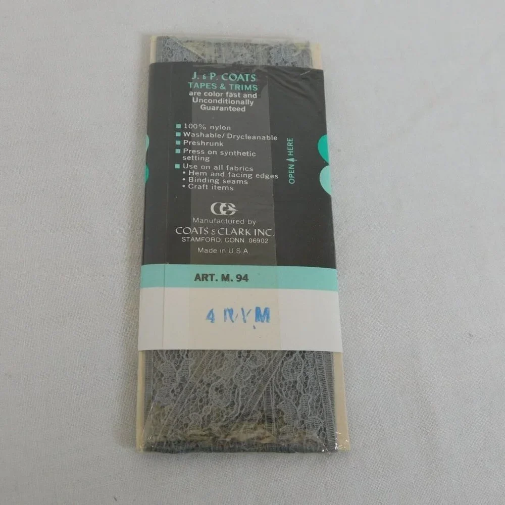 Seam Binding Tape Lot of 5 New Unopened Lace Woven J&P Coats Blue Red Gray Mix